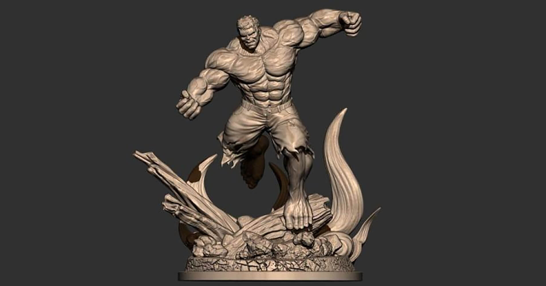 Angry Hulk Statues - 3D Model by 3DModelDesigner