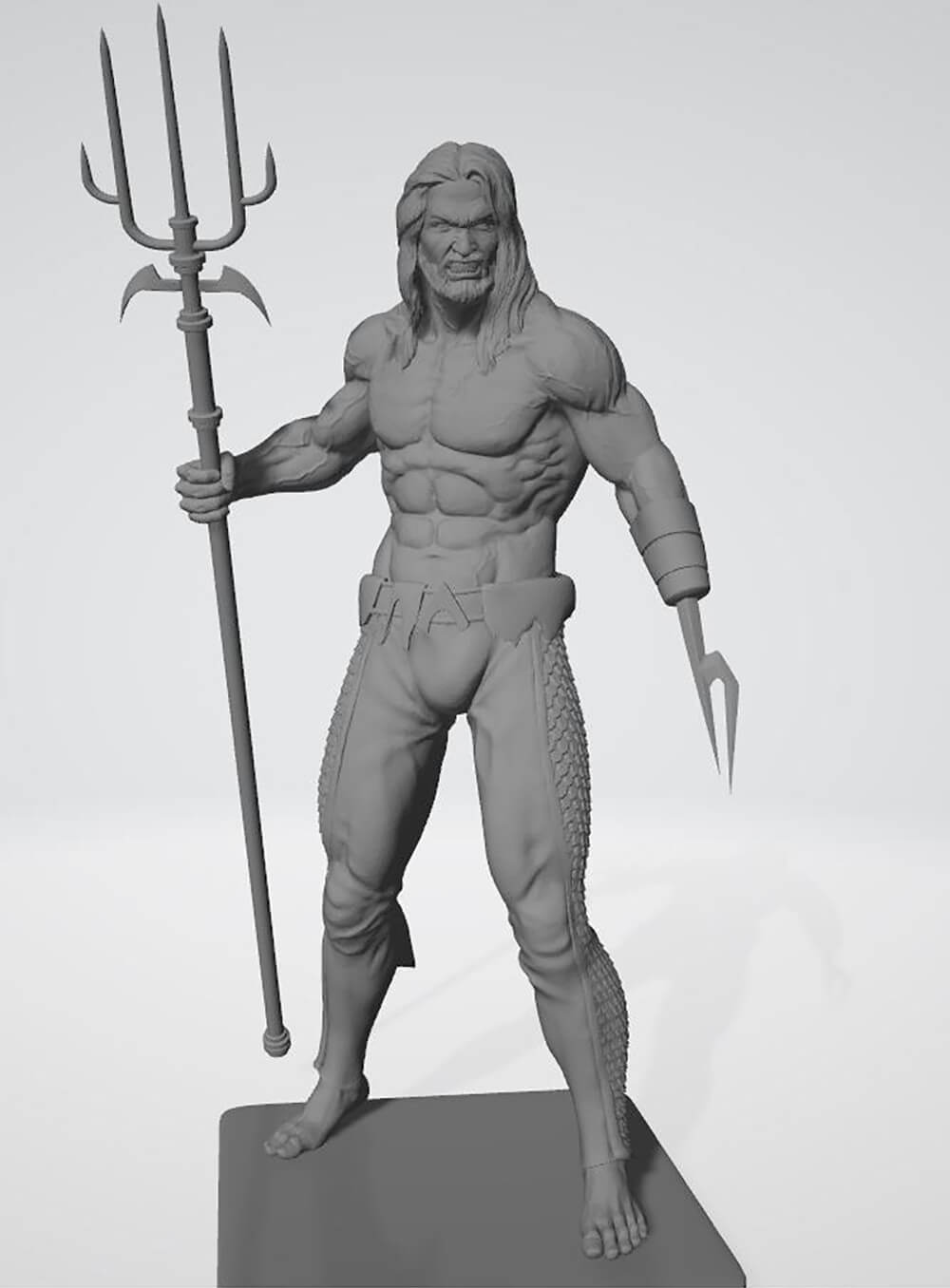 Figurine Aquaman 18cm - Impression 3D Résine - Non Peinte - Sanix 3D