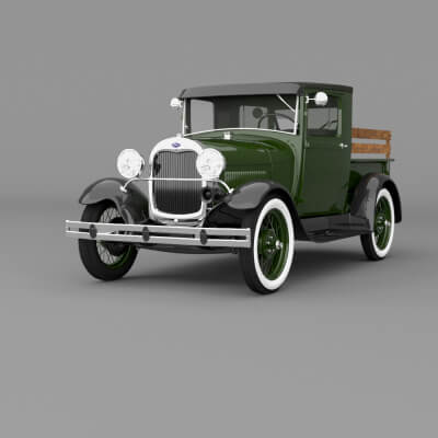 1929 Model a Pickup Truck by 3dmodelgarage