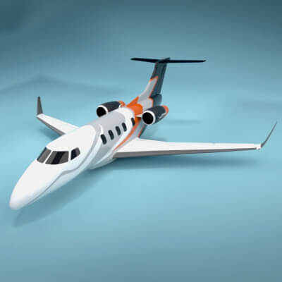 Lowpoly Embraer Phenom 300 Private Jet