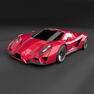 Exonis Supercar Concept 3D Rendering