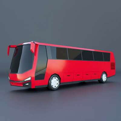 Lowpoly Generic Bus Vehicle