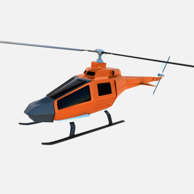 Old Helicopter Concept 3D Model