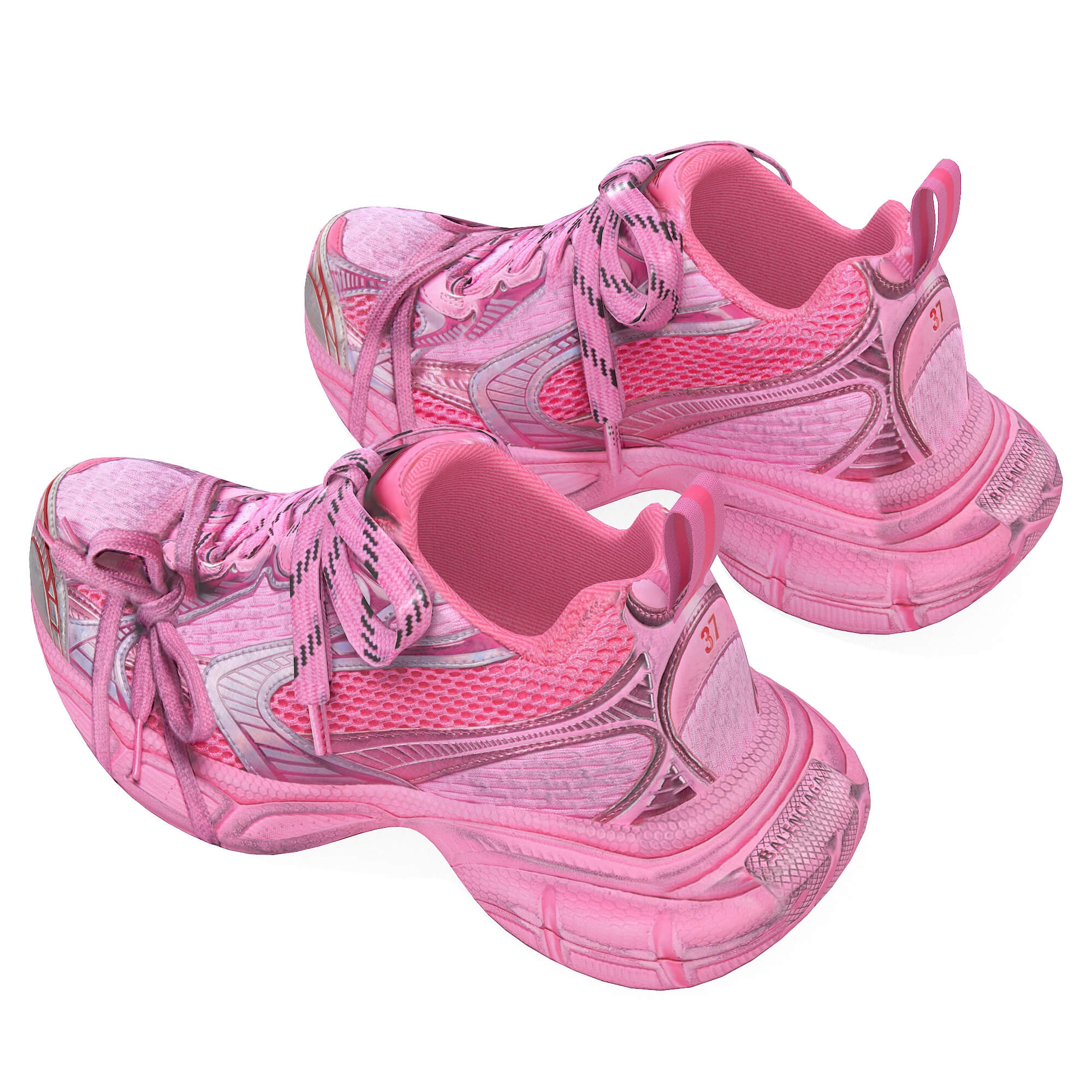 Balenciaga 3XL Sneaker in Pink 3D Model by 3dmonk