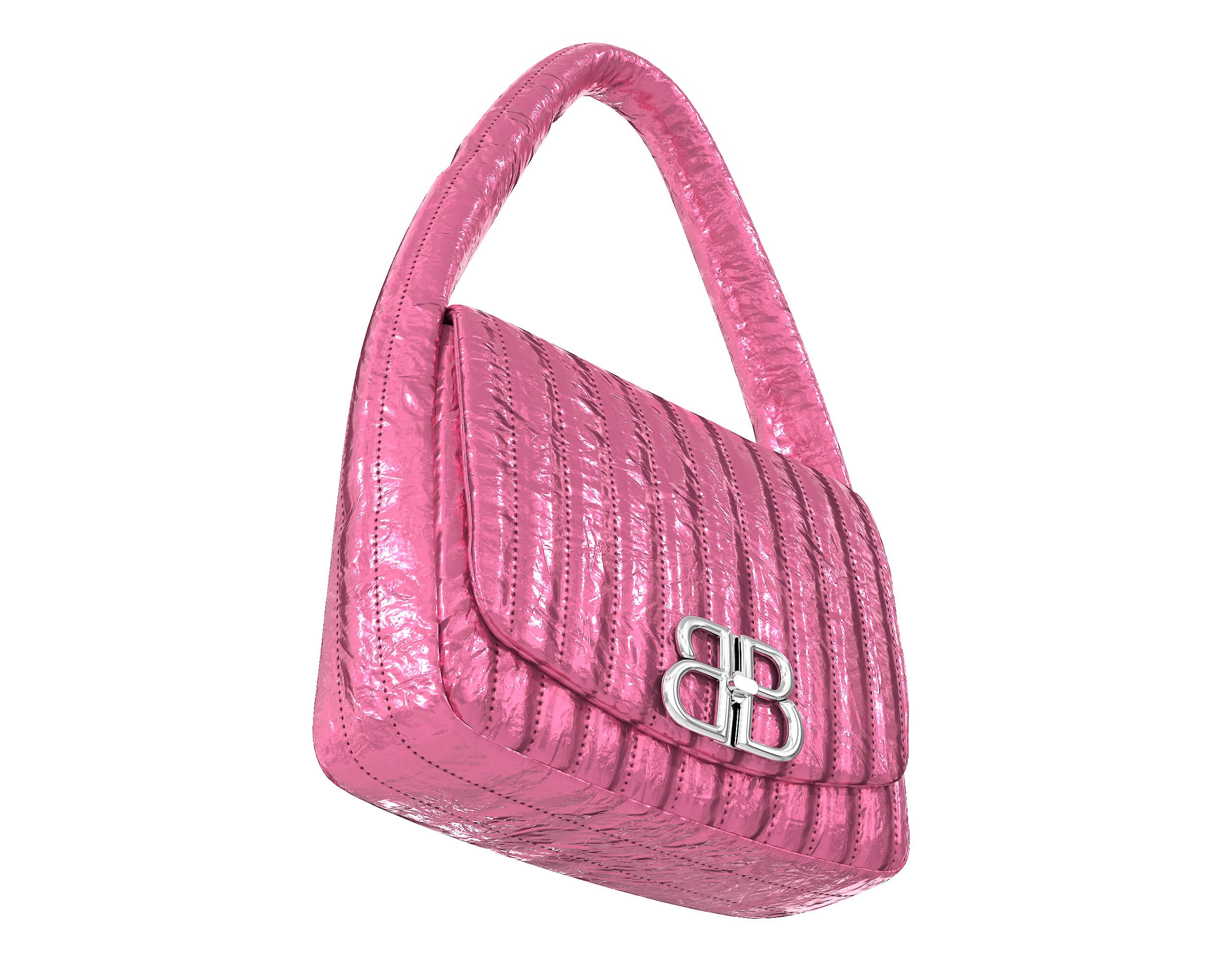 MONACO BAG 43 IN BLACK QUILTED THIN CALFSKIN SILVER HARDWARE