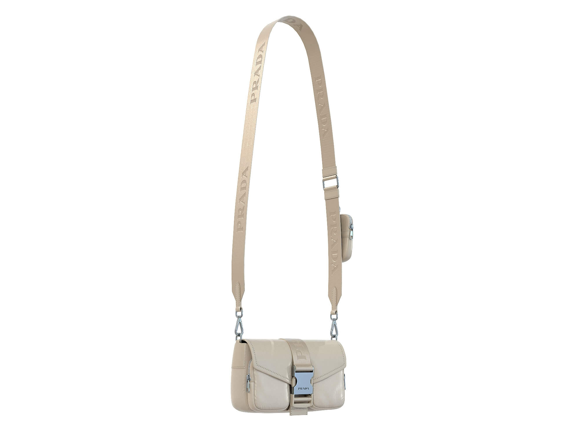 Prada Pocket Nylon and Brushed Leather Bag - 3D Model by 3dmonk