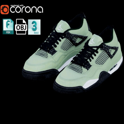 Nike Air Jordan Cactus Jack Shoes Low Poly PBR 3D Model by