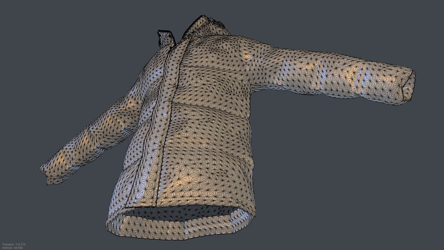 Buffer Jacket Model Trapstar Puffer Jacket Low Poly PBR - 3D Model by 3Dog_Artist