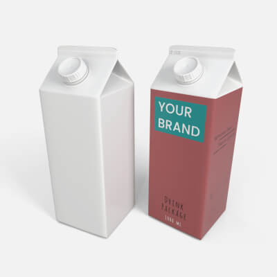 Beverage Carton 1000 mL - Customizable Gable-Top Drink Box