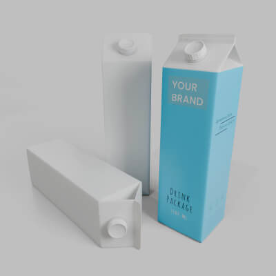 Beverage Carton 1500 Ml - Customizable Gable-Top Drink Box