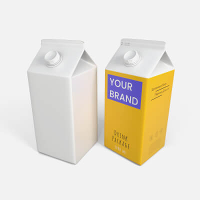 Beverage Carton 2000 ml - Customizable Gable-Top Drink Box