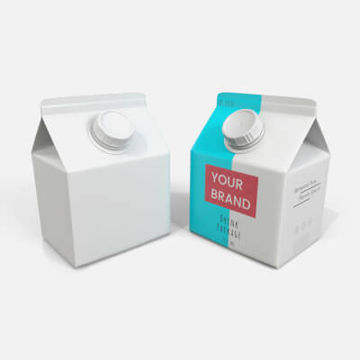 Beverage Carton 250 mL - Customizable Gable-Top Drink Box