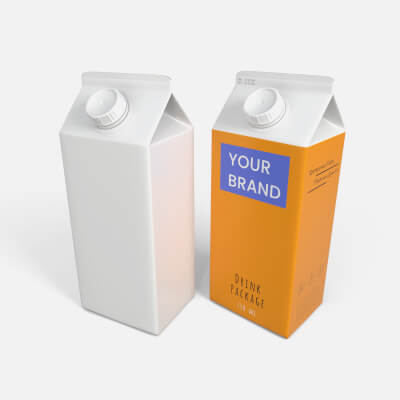 Beverage Carton 750 mL - Customizable Gable-Top Drink Box
