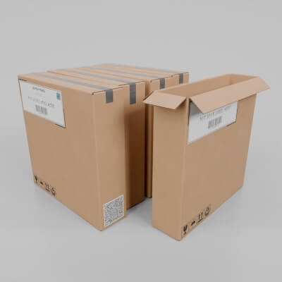 Cardboard Box R-144 - Rigged and Customizable 3D Model