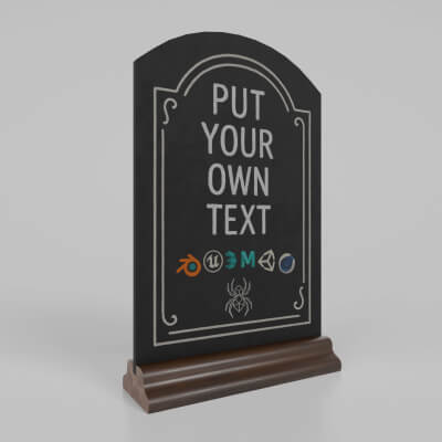 Customizable Countertop Arched-Top Chalkboard Ogee Stand