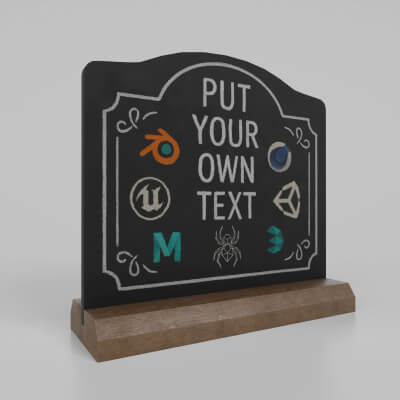 Customizable Countertop Crowned-Top Chalkboard Beveled Stand