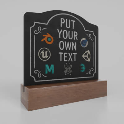 Customizable Countertop Crowned-Top Chalkboard