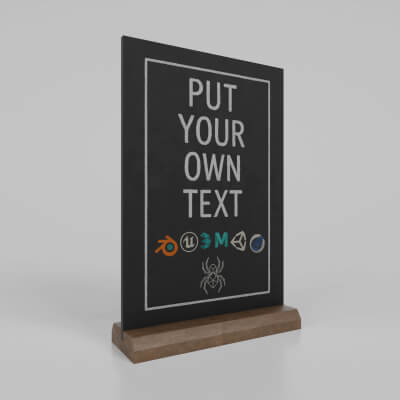 Customizable Countertop Rectangular Chalkboard Beveled Stand