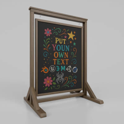 Customizable Double-Sided Swinging Wooden Chalkboard Sign