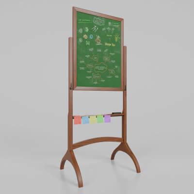 Customizable Double-Sided Wooden Tall Blackboard