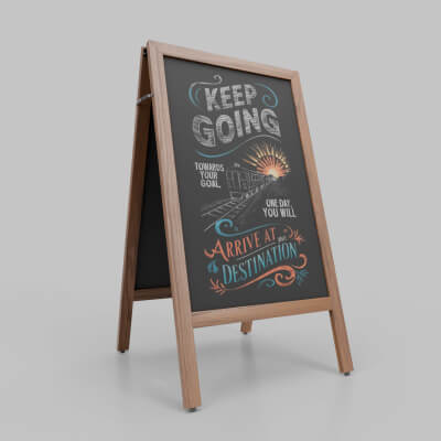 Customizable Sidewalk Wooden A-Frame Chalkboard Sign