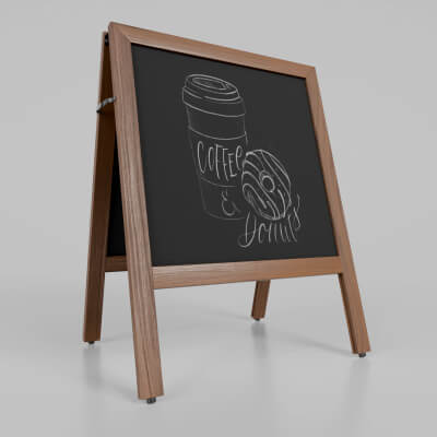 Customizable Square Wooden A-Frame Chalkboard Sign