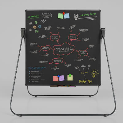 Customizable U-Stand Blackboard Square Writing Board 3D Model by ...