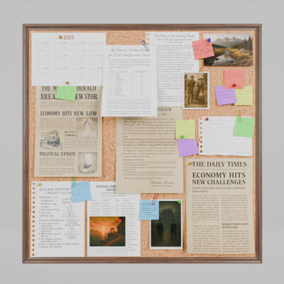 Customizable Wooden Wall Cork Board Square Pin Notice