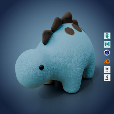 Dinosaur Plush Toy - Stegosaurus 3d Model