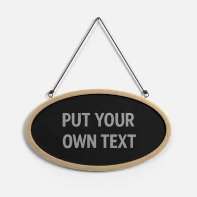 Display Sign - Oval Wooden Wall Message Board