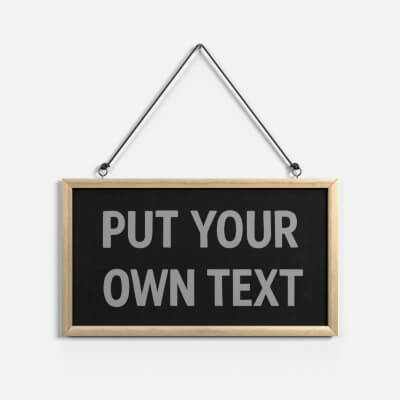Display Sign - Rectangular Wooden Wall Message Board
