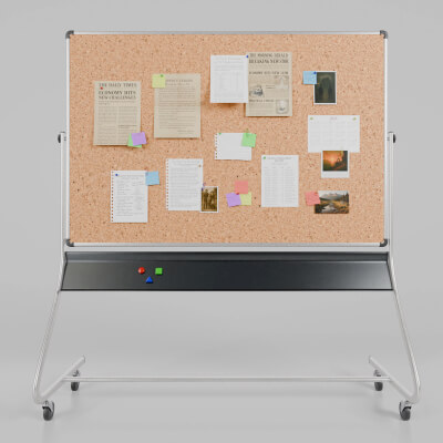 Double-Sided Metal Corkboard - Customizable Pin Board