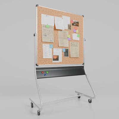 Double-Sided Metal Corkboard - Customizable Square Pin Board