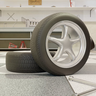 High-Detail Performance Car Wheel for Games &amp Rendering