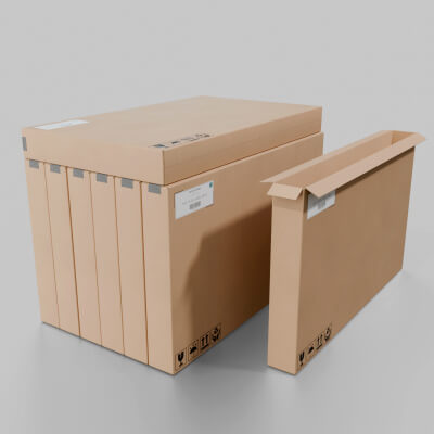 Long Deep Cardboard Box - Rigged and Fully Customizable 3D Model by ...
