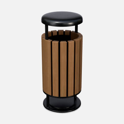 Modern Litter Bin - Street Waste Can Asset