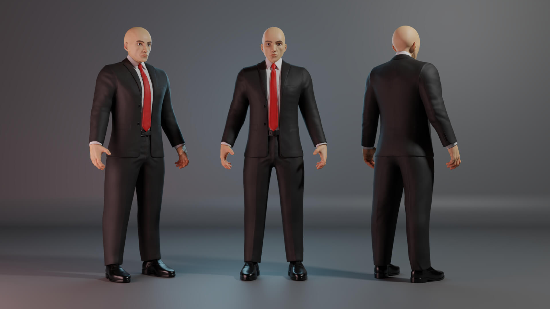Muscular Man in Suit Rigged and Game Ready Low Poly 3D Model by 3DPolyForge