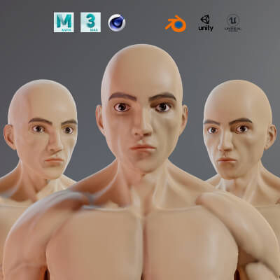 Realistic 3D Male Muscular Character Game Ready