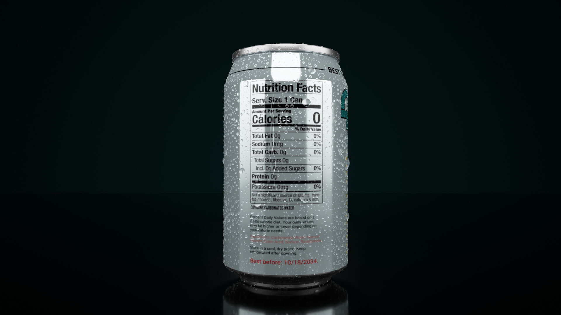 Regular 330ml Beverage Can Open and Closed Tabs With Droplet - 3D 