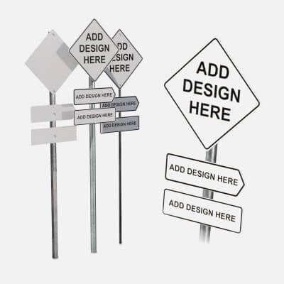 Road Signs - Customizable Diamond Sign Assembly