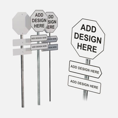 Octagonal Welcomesign Road Signs - Customizable Octagon Sign Assembly 3D Model by 3DPolyForge