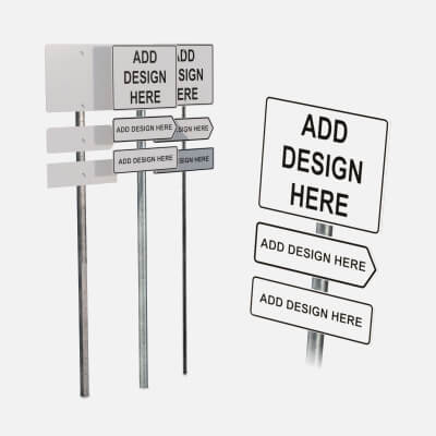 Road Signs - Customizable Rectangular Sign Assembly