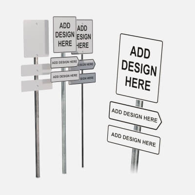 Road Signs - Customizable Vertical Rectangular Sign Assembly 3D Model ...