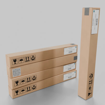 Tall Narrow Cardboard Box - Rigged and Fully Customizable