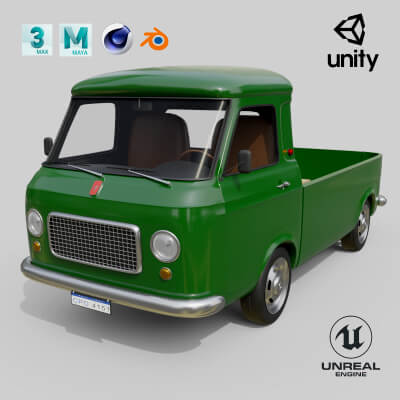 Realistic Vintage Pickup Truck High-Detail Game Ready Asset