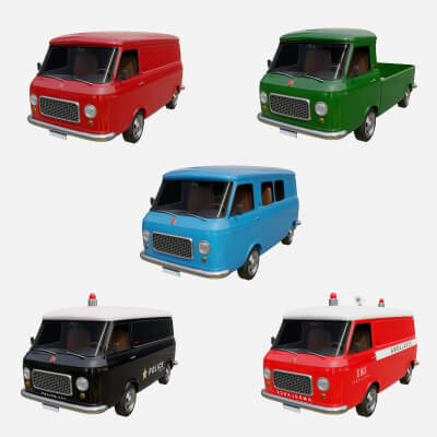 Realistic Vintage Vans High-Detail Game Ready Render Asset