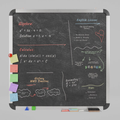 Wall Metal Blackboard Customizable Square Chalkboard
