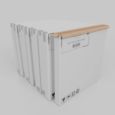White Cardboard Box R-055 - Rigged and Customizable