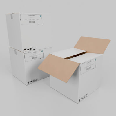White Cardboard Box R-444 - Rigged and Customizable