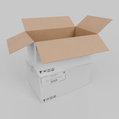 White Cardboard Box R-463 - Rigged and Customizable